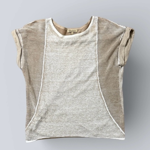 Democracy Tops - Democracy Neutral Mesh Panel Short Sleeve Top
